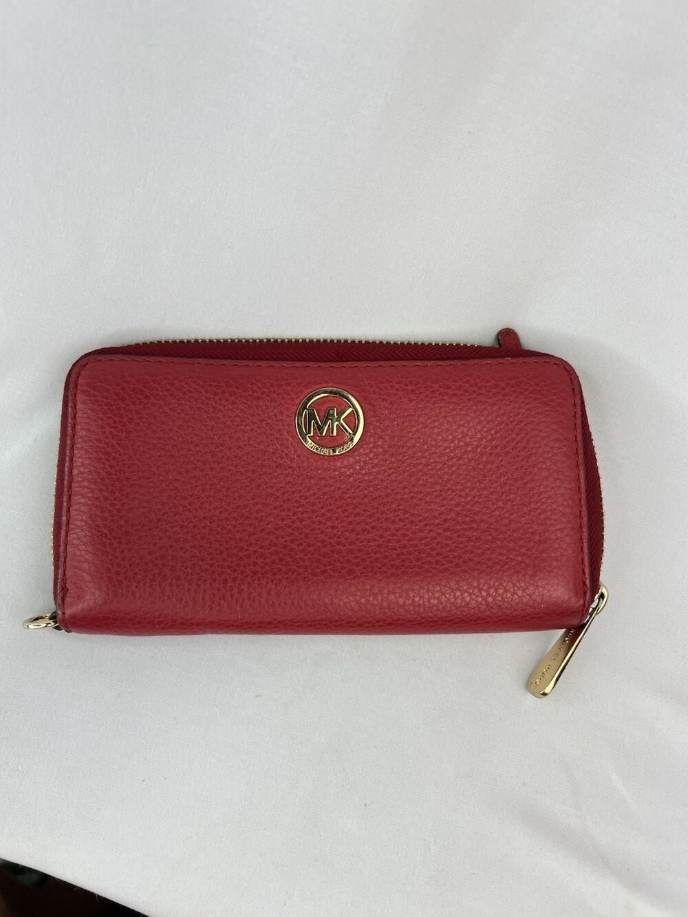 Michael Kors Jet Set Travel Zip Around Continental Wristlet Wallet | Red